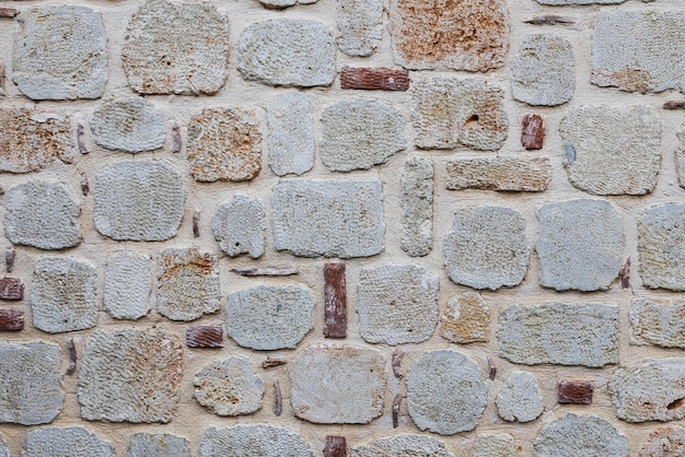 Close up of the walls made of stone stone background