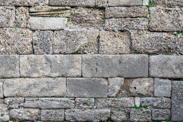 Close up of the walls made of stone stone background