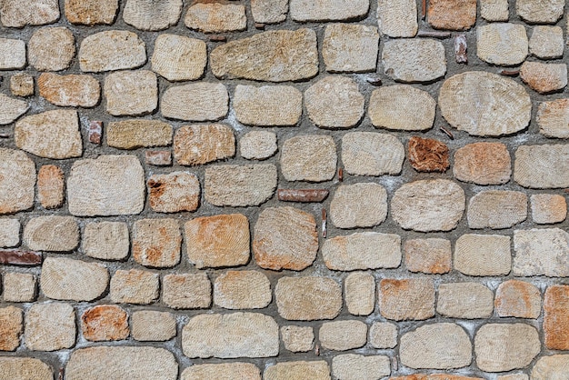 Close up of the walls made of stone stone background