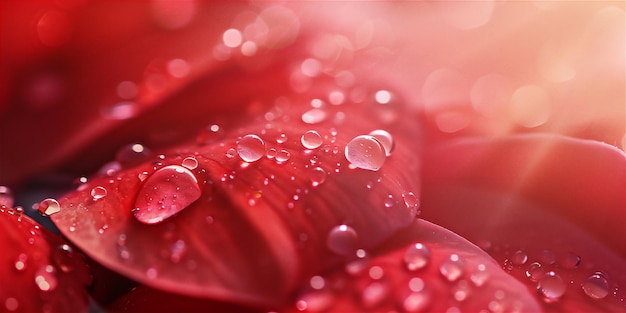 Photo a close up of water droplets on a red flower