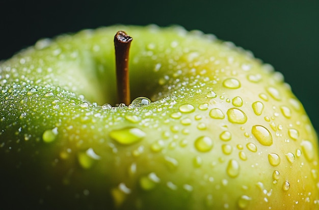 Photo close up of water droplets on the surface of an apple