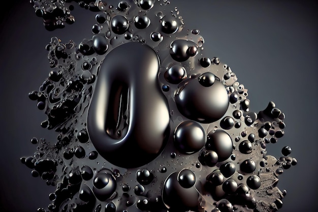 A close up of water drops on a black background