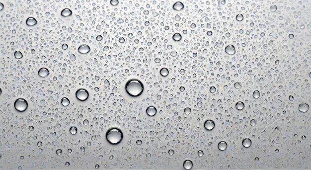 a close up of water drops on a glass surface