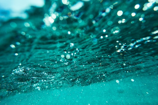 Photo close-up of water drops on leaf