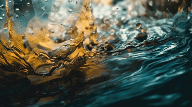 A close up of water with the word water on it