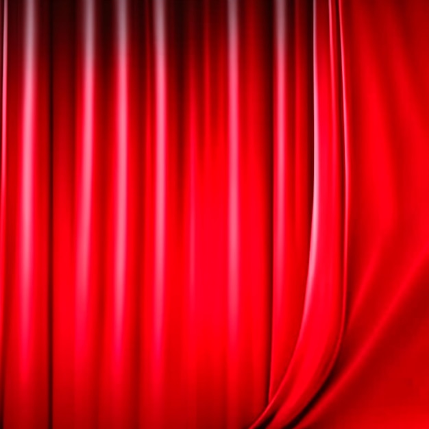 Close up wave red silk or satin fabric background or Red silk draped fabric background