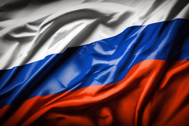 close up of the waving flag of Russin