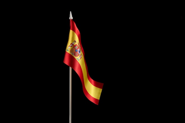 Close up waving flag of spain flag symbols of spain spain flag frame with empty space for your text