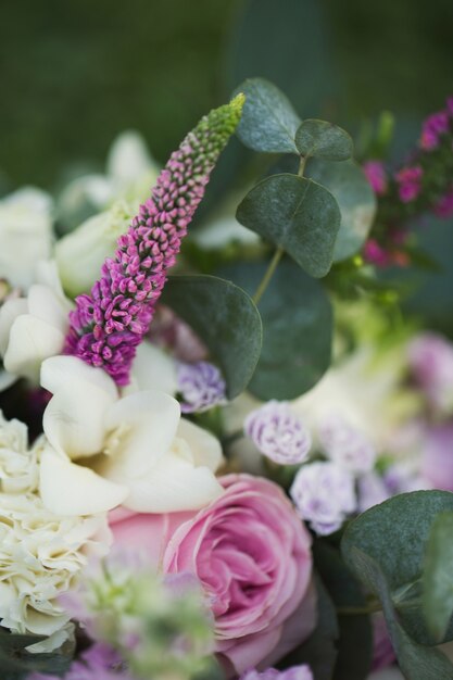 Close-up of wedding bouquet