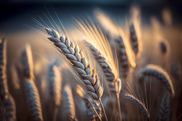 A close up of wheat ears in a field