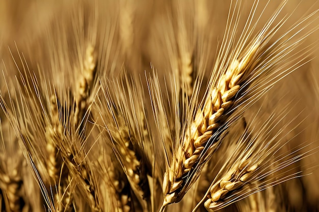 A close up of wheat ears with the word wheat on it