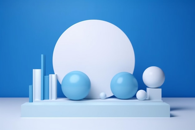 a close up of a white and blue object with a blue background generative ai