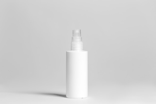 Close up of a white bottle on white background with clipping path