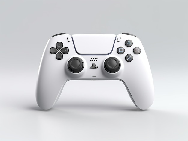 A close up of a white controller with two buttons generative ai