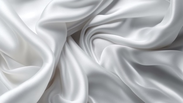 A close up of a white fabric with a very large amount of folds generative ai