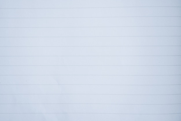 close up white notebook page with line