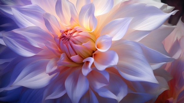 A close up of a white and pink flower