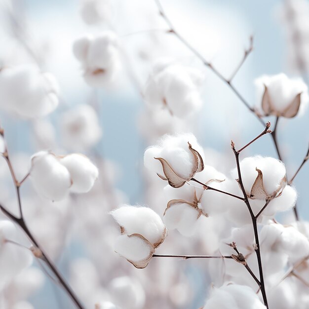 Photo a close up of a white plant with a blue sky behind it