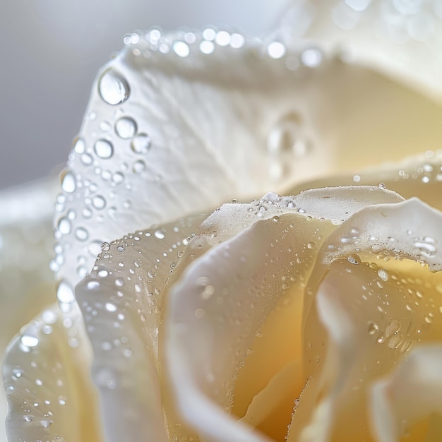 Photo a close up of a white rose with water droplets on it