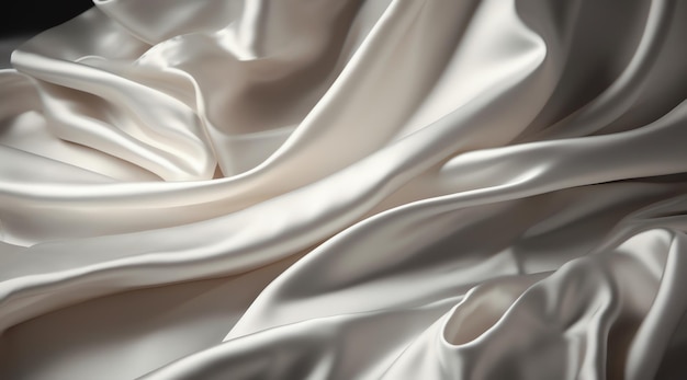 A close up of a white silk fabric with a small hole in the center.