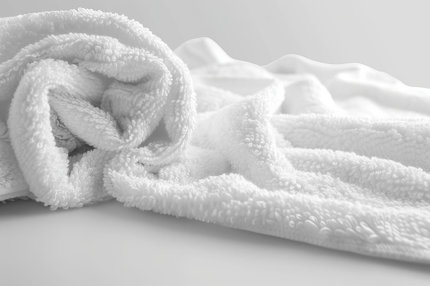 Close up white towel texture background