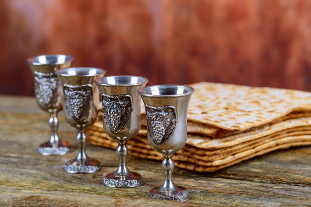 Close-up of wine glasses on table