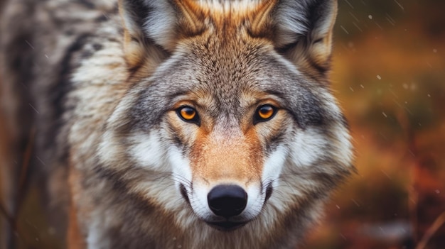 a close up of a wolf