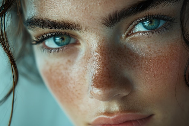 Close Up of Woman Applying Eyedrops for Skincare and Health Focus