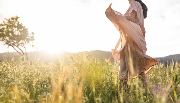 Close up woman posing  in nature