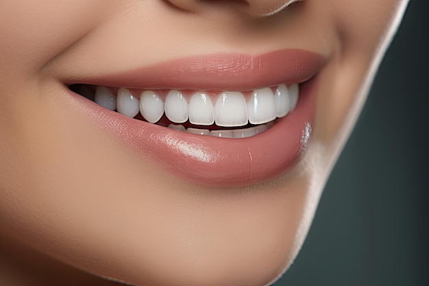 Close up of a woman's mouth and teeth