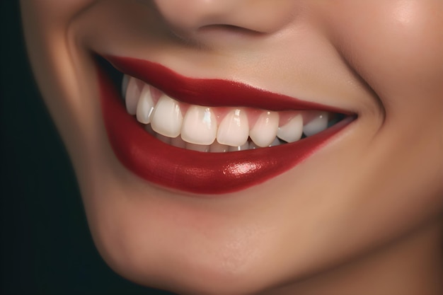 A close up of a woman's smile