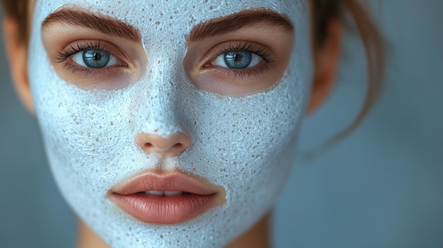 Close Up of a Woman Wearing a Facial Mask