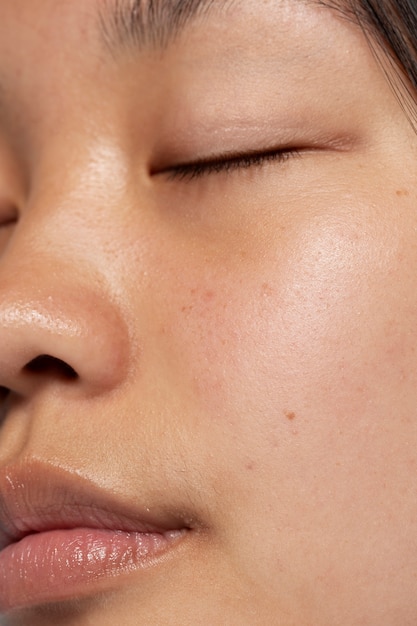 Close up woman with beautiful skin