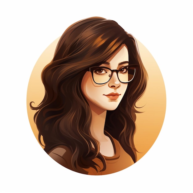 a close up of a woman with glasses and a brown shirt generative ai