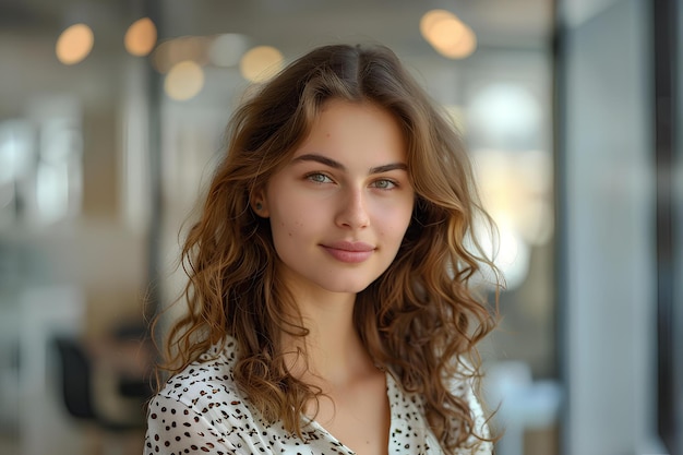 A close up of a woman with long hair