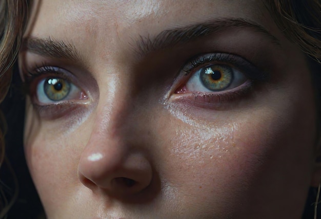 close up of womans eyes