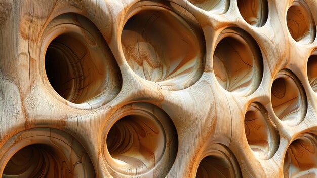 close up of wooden abstract carving