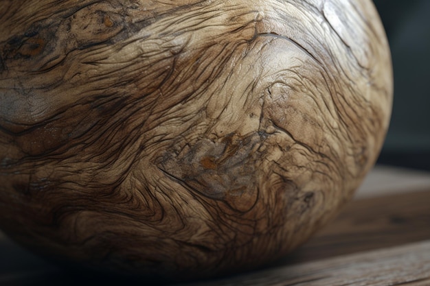 A close up of a wooden object with a rough textured texture.