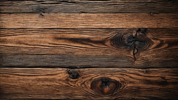 Close up of wooden plank showing the grain and knots in the wood