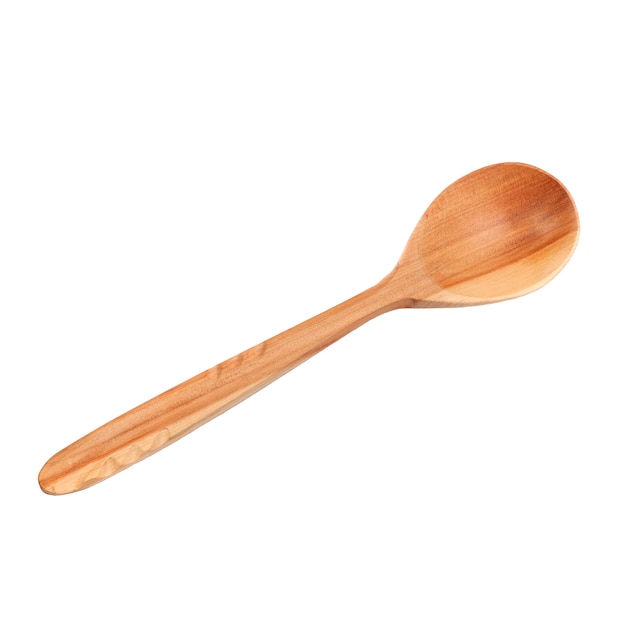 Close up on wooden spoon isolated