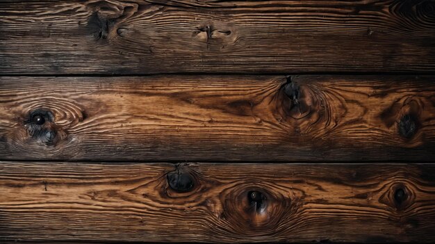 Close up of wooden wall showing the grain and knots in the wood