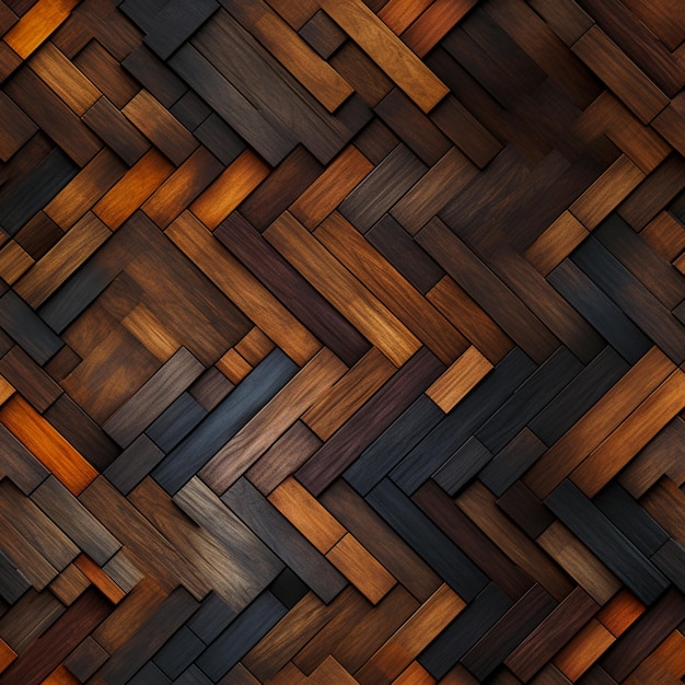 a close up of a wooden wall with a pattern of different colors generative ai