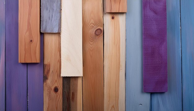 A close up of a wooden wall with various planks