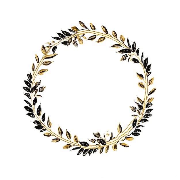 A close up of a wreath of leaves on a white background generative ai