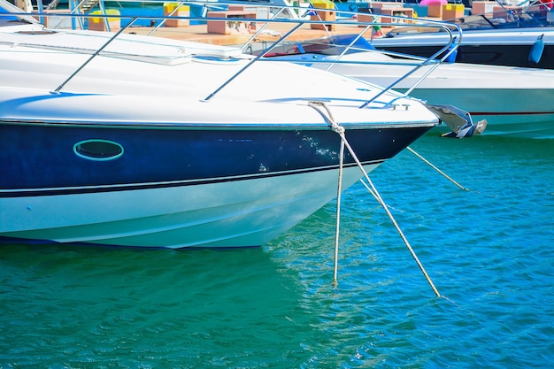 Close up of yachts in Porto Cervo