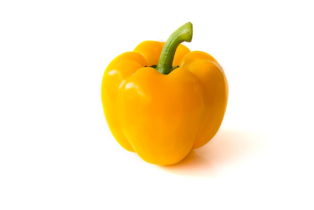 Close up Yellow bell peppers isolated on white background