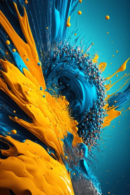 Close up of a yellow and blue flower generative ai