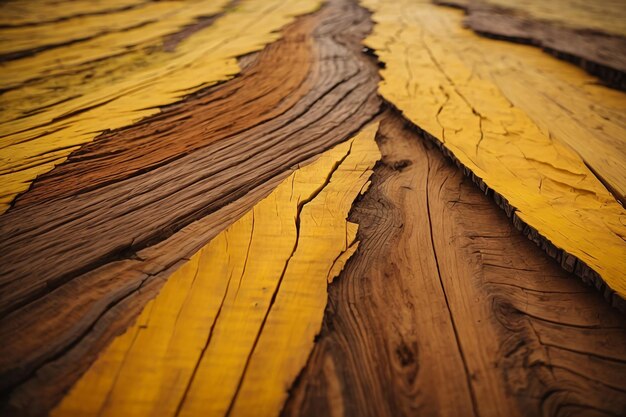 Close up yellow and brown wood texture