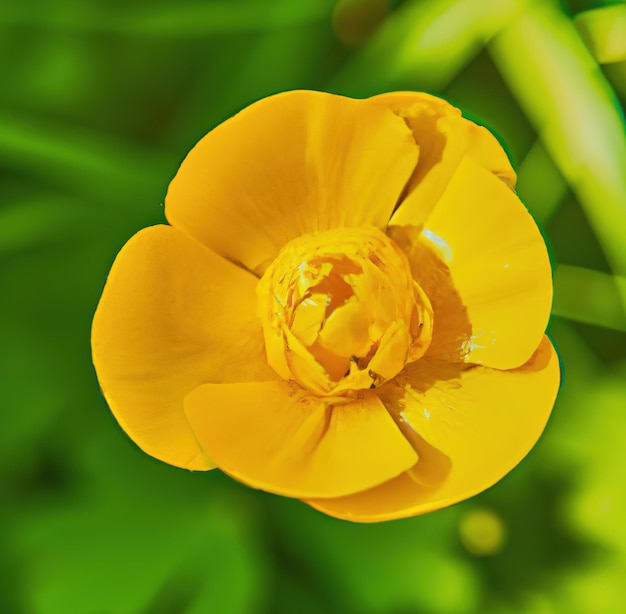 Close up of yellow buttercup created using generative ai technology