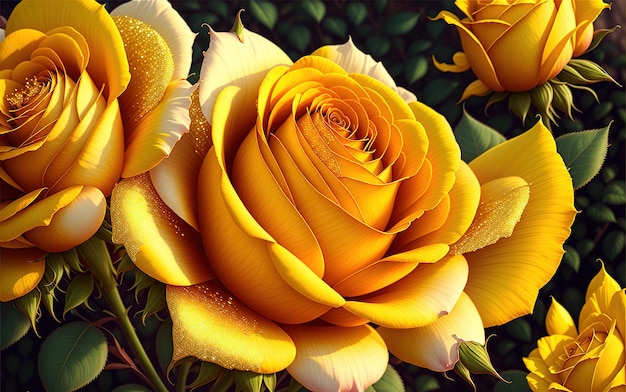 A close up of a yellow flower